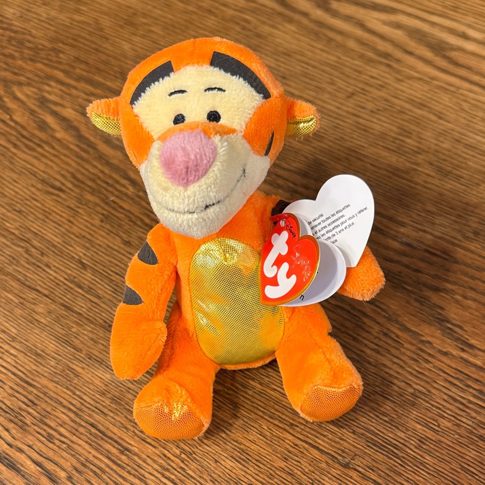 Ty Disney Sparkle Tigger Beanie Baby, New